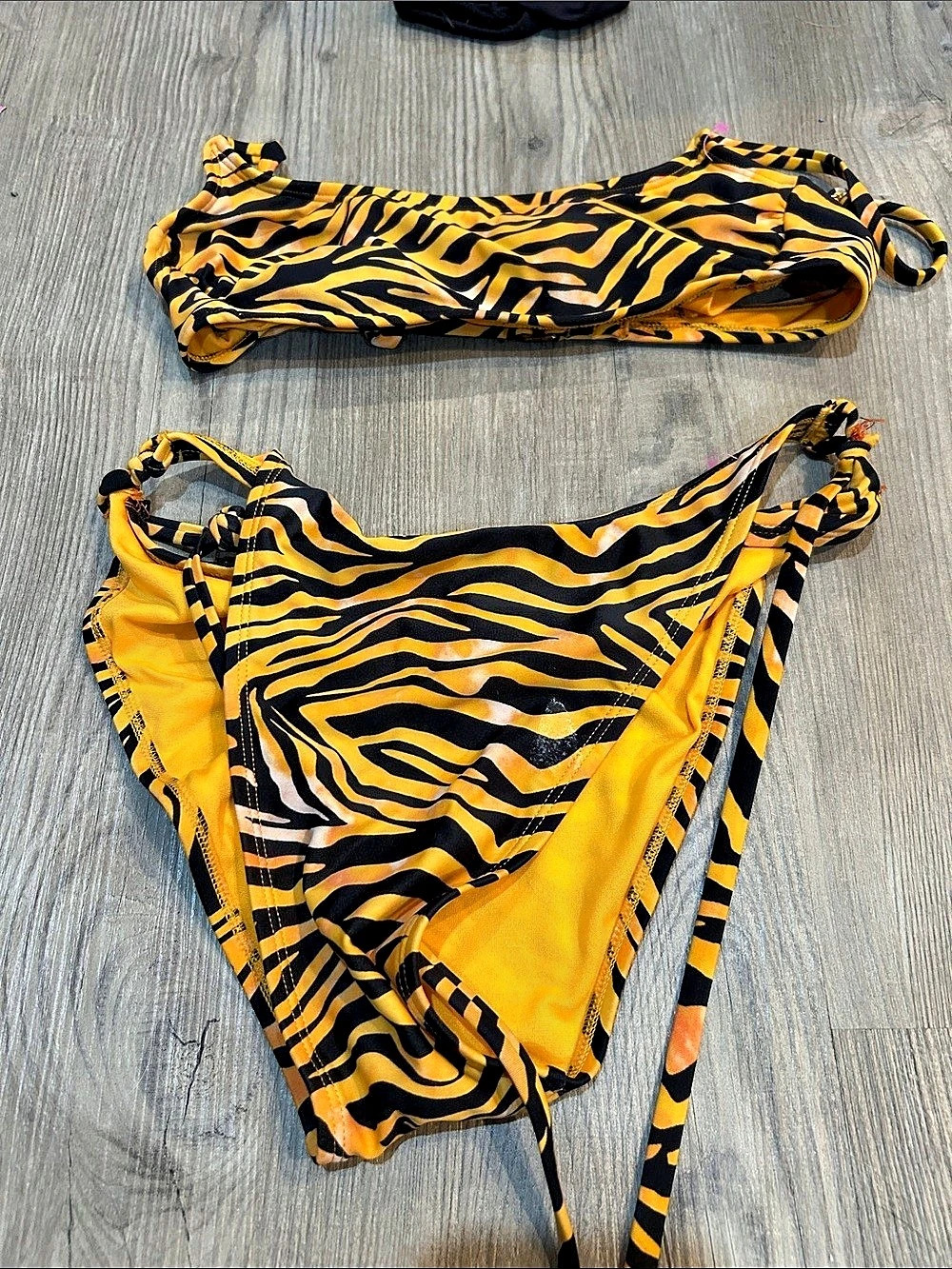 Orange & Black Animal Print Bikini